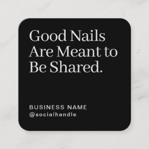 Minimalist Nail Artist Refer a Friend QR Code Square Business Card