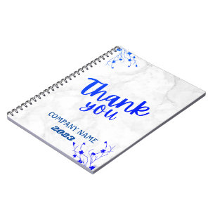 Minimalist Name Customise White Marble Notebook