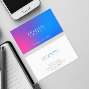 Minimalist Name Gradient Pink Blue Business Card