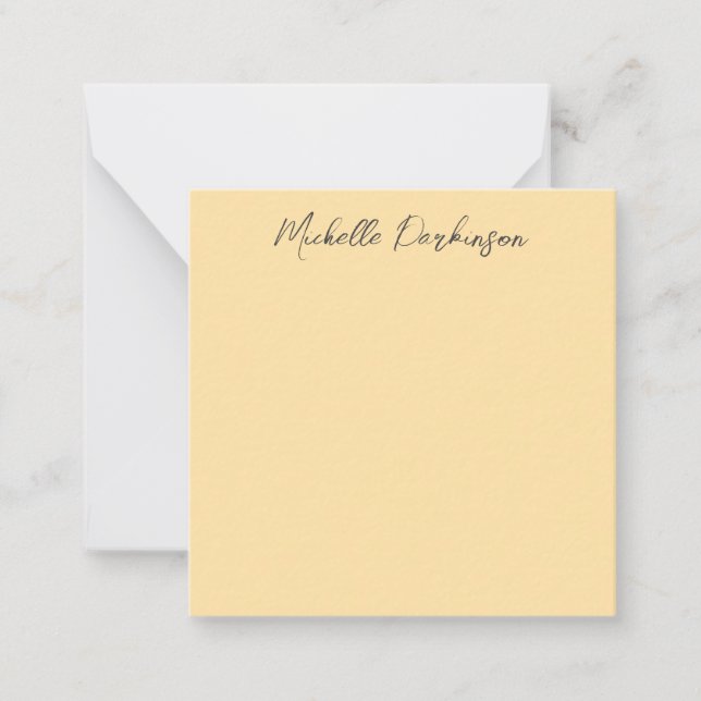 Minimalist Name Personalised Calligraphy Beige Card (Front)