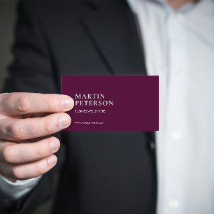 Minimalist Name Serif Font Type Dark Pink Business Card