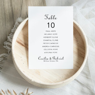 Minimalist Name Wedding Table 10 Seating Chart  Invitation