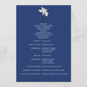 Minimalist Narcissus Wedding Program Programme