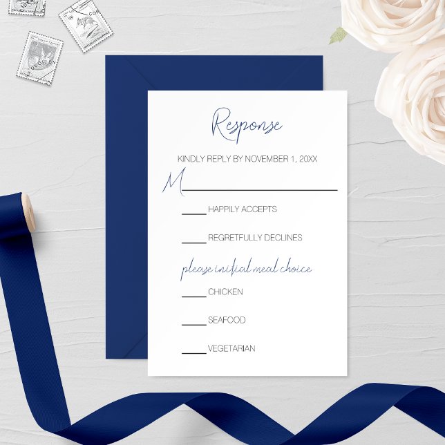 Minimalist Narcissus Wedding RSVP Card (Creator Uploaded)