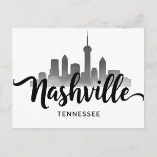 Minimalist Nashville Skyline, Tennessee City   Postcard