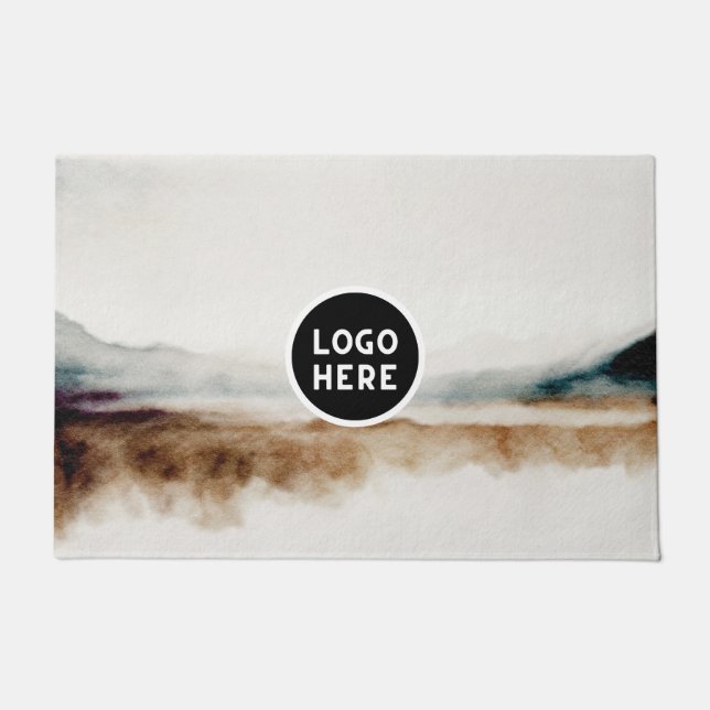 Minimalist Natural Watercolor Abstract Pattern  Doormat (Front)
