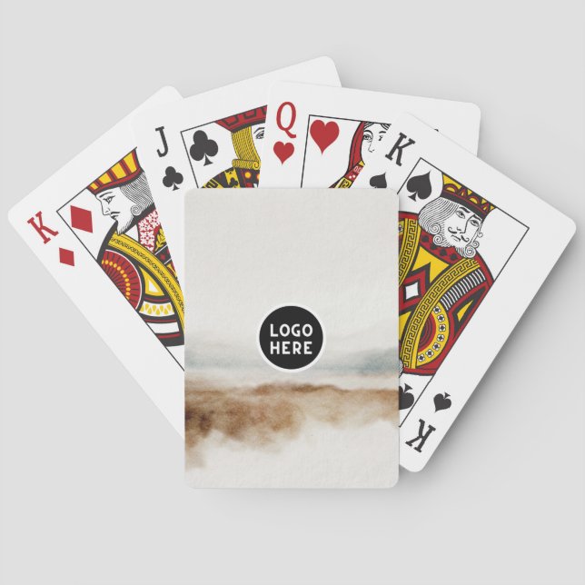Minimalist Natural Watercolor Abstract Pattern  Playing Cards (Back)