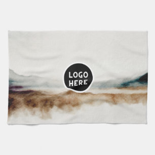 Minimalist Natural Watercolor Abstract Pattern Tea Towel