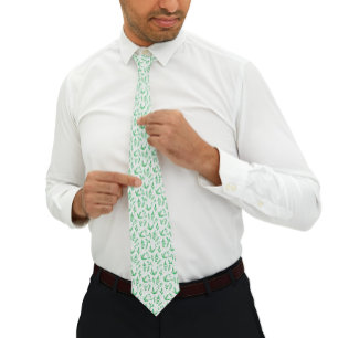 Minimalist nature   Green leaves Pattern  Tie