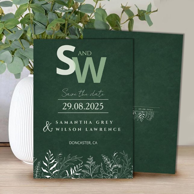Minimalist Nature-inspired Leafy Save the Date Invitation (Creator Uploaded)