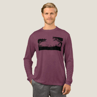 Minimalist Nature Silhouette Long Sleeve T-Shirt Tri-Blend Shirt
