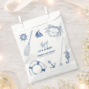 Minimalist Nautical Fishing Boy Baby Shower Favour Bags
