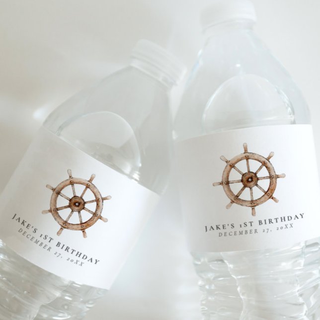 Minimalist Nautical Water Bottle Label (Creator Uploaded)