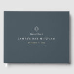 Minimalist Navy Blue Bar Mitzvah Guest Book<br><div class="desc">This minimalist and chic Bar Mitzvah guest book features a midnight blue / navy blue background with the star of david in white. Personalise it for your needs. You can find matching products at my store.</div>