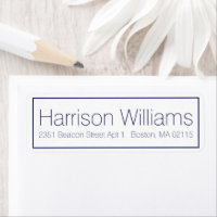 Minimalist navy blue Border Custom Return Address