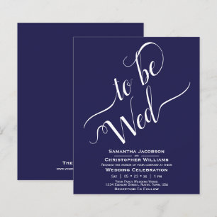Minimalist Navy Blue Budget Wedding Invitation