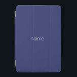 Minimalist navy blue custom name monogram solid iPad mini cover<br><div class="desc">Minimalist navy blue custom name text or monogram elegant chic iPad mini Cover.
Customisable white text,  navy blue solid plain background.</div>