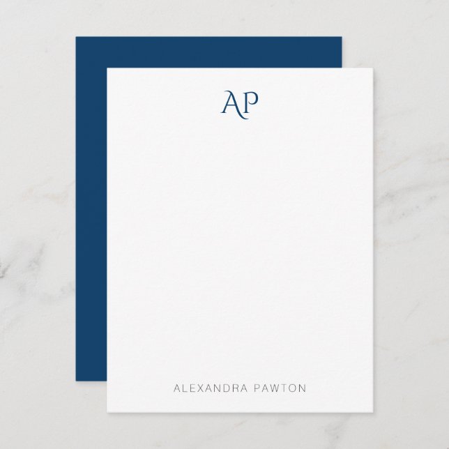 Minimalist Navy Blue Custom Name Personal Card (Front/Back)