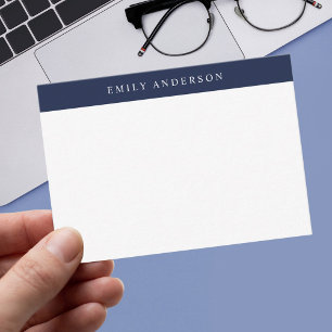 Minimalist Navy Blue Elegant Monogram Card