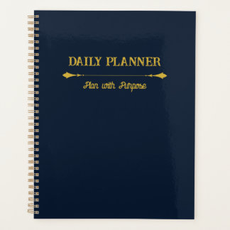 Minimalist Navy Blue Gold Planner