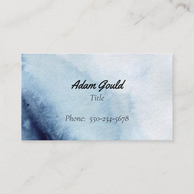 Minimalist Navy Blue Gradient Business Card (Front)