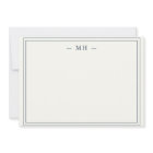 Minimalist Navy Blue & Ivory Two Border Monogram