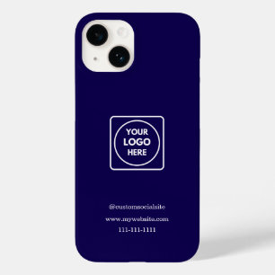 Minimalist Navy Blue Logo iphone case