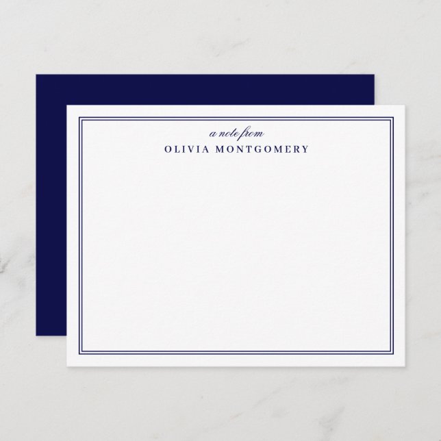 Minimalist Navy Blue Name Personal Card (Front/Back)
