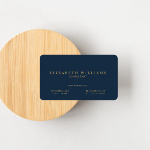 Minimalist Navy Blue Professional Business Card
