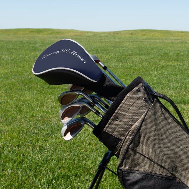 Minimalist Navy Blue Professional Simple Golf Head Cover (In Situ)