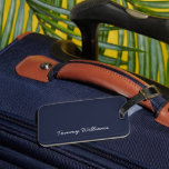 Minimalist Navy Blue Professional Simple Luggage Tag<br><div class="desc">These simple,  minimalist can be personalised to include a name or any text of your choice. If you don't want any text and would prefer just a blank,  then you can simply delete the text.</div>