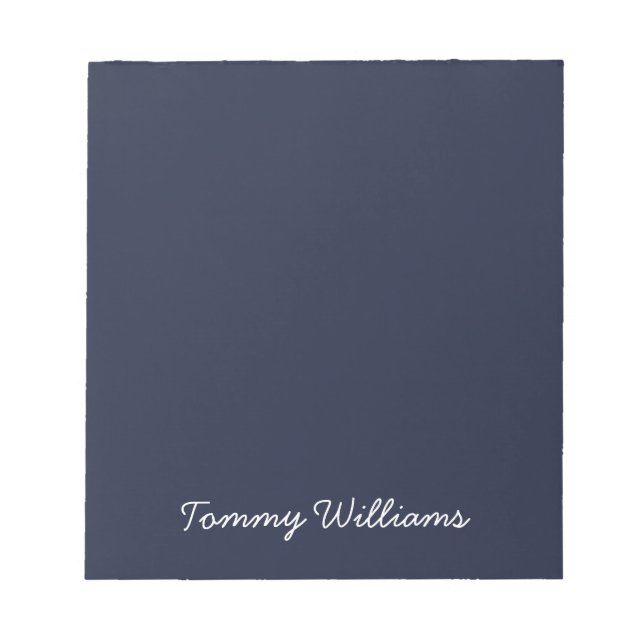Minimalist Navy Blue Professional Simple Notepad (Front)
