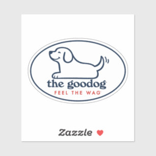 Minimalist Navy Blue Puppy Oval