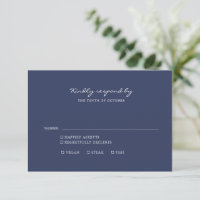 Minimalist Navy Blue Script Meal Choice