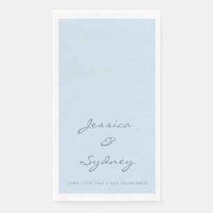 Minimalist Navy Blue Script Wedding Custom Napkin
