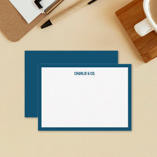 Minimalist Navy Blue single Border, Personalise Card