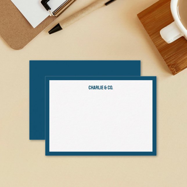 Minimalist Navy Blue single Border, Personalise Card (Creator Uploaded)