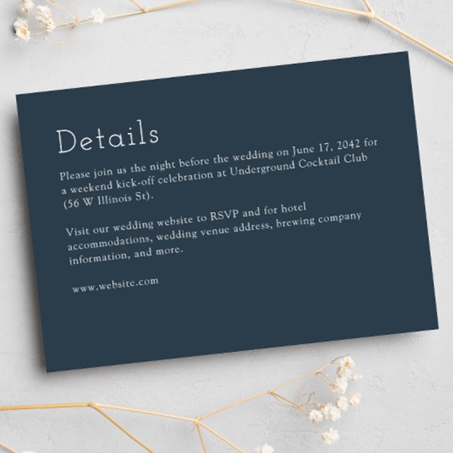 Minimalist Navy Blue Wedding Enclosure Card (Creator Uploaded)