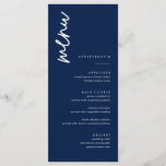 Minimalist Navy Blue Wedding Menu Cards<br><div class="desc">Minimalist Wedding Menu Cards | Modern Menu,  Wedding Dinner Menu,  Rustic Let's Eat Wedding Dinner and Drinks Menu,  Simple Calligraphy Rustic Wedding Menus Wedding Menus,  Rustic Wedding Menu,   Wedding Table Menu</div>