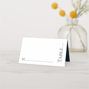 Minimalist Navy Blue Wedding Reception Place Cards