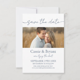Minimalist Navy Blue Wedding Save the Date