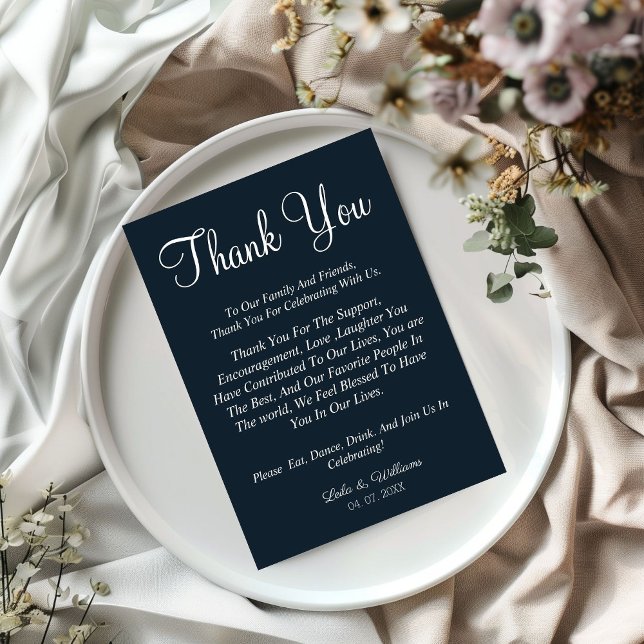 Minimalist navy blue  wedding thank you  (Creator Uploaded)