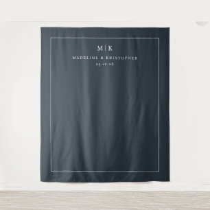 Minimalist Navy Calligraphy Tapestry