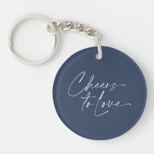 Minimalist Navy Wedding Keychain Favor