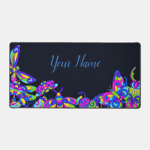 Minimalist Neon Bugs Colourful Bold Vibrant Desk Mat