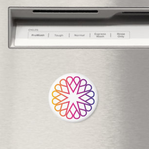 Minimalist Neon Gradient Radial Flower Magnet