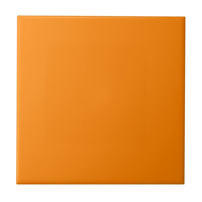 Minimalist Neon Orange Ceramic Tile 4.25 Inch Size (Front)