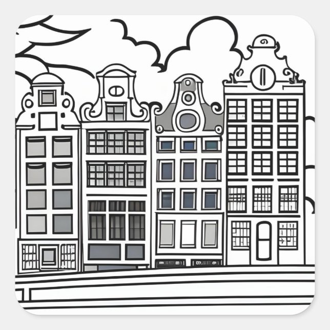 Minimalist Netherlands Amsterdam  Square Sticker (Front)
