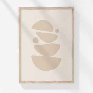 Minimalist Neutral Abstract Shapes Wall Art Poster
