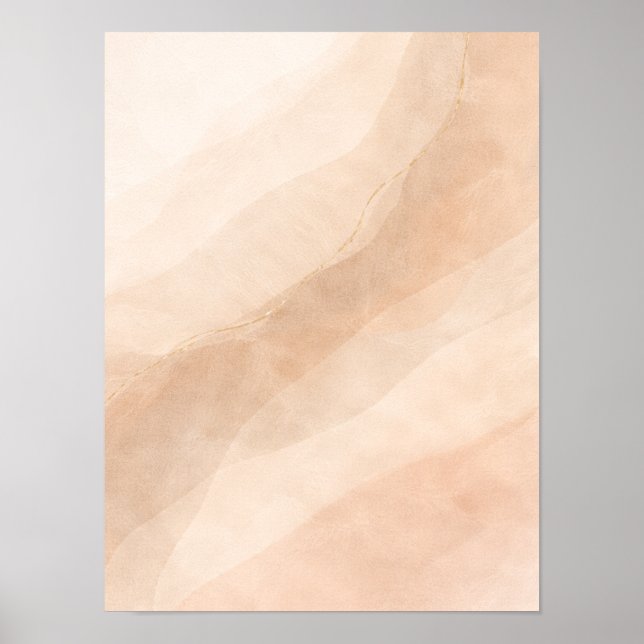 Minimalist Neutral Abstract Wall Art – Beige Organ (Front)